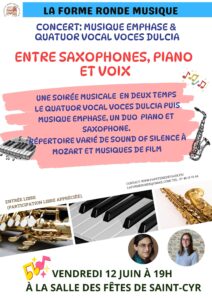 Lire la suite à propos de l’article Emphase & Voces Dulcia : Une soirée entre saxophones, piano et voix